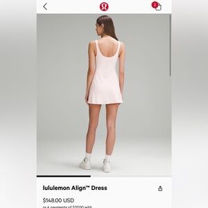 Lululemon align dress size 4 strawberry milkshake